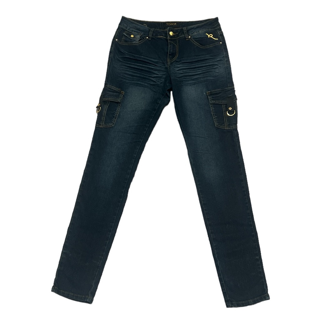 Rocawear Women’s Dark Wash Utility Jeans